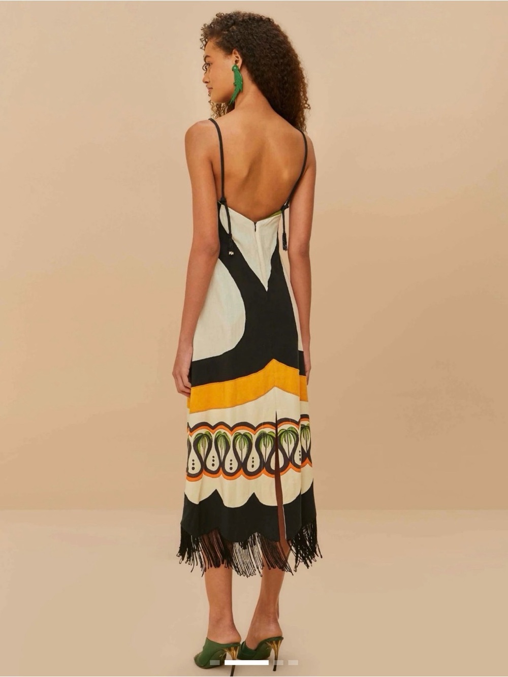Farm Rio Coconut Tree Flow Cutwork Midi-Dress XS NWT - Picture 3 of 12
